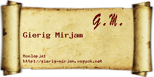 Gierig Mirjam névjegykártya